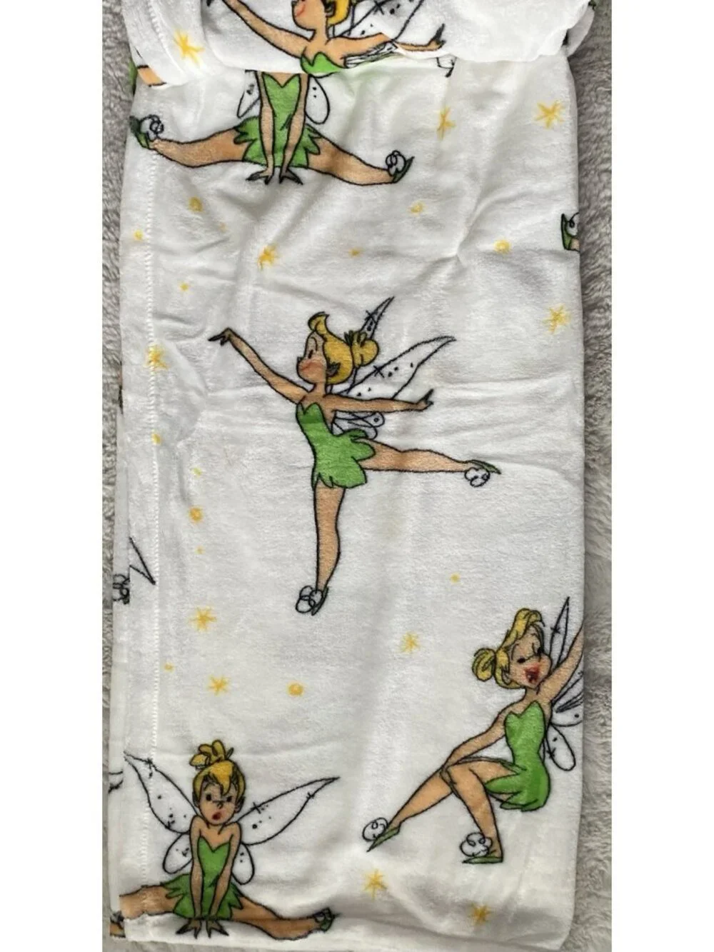 Disney TinkerBell Poses White‎ Soft Throw Blanket 50” X 70” VIRAL NEW